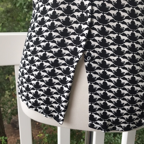H&M Cheetah Blouse Black Long Sleeve - Size 2 - Picture 7 of 11